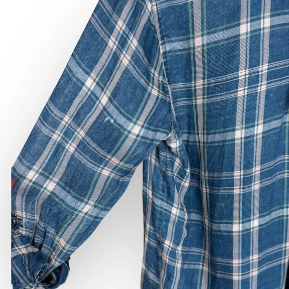 Casual Blue Plaid Button Down Shirt - Picture 7 of 11